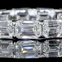 Platinum East-West Eternity Band with Emerald Cut Lab Diamonds - 2.99 Carat Total Weight, E-F Color, VS Clarity - Covaloro Fine Jewelry
