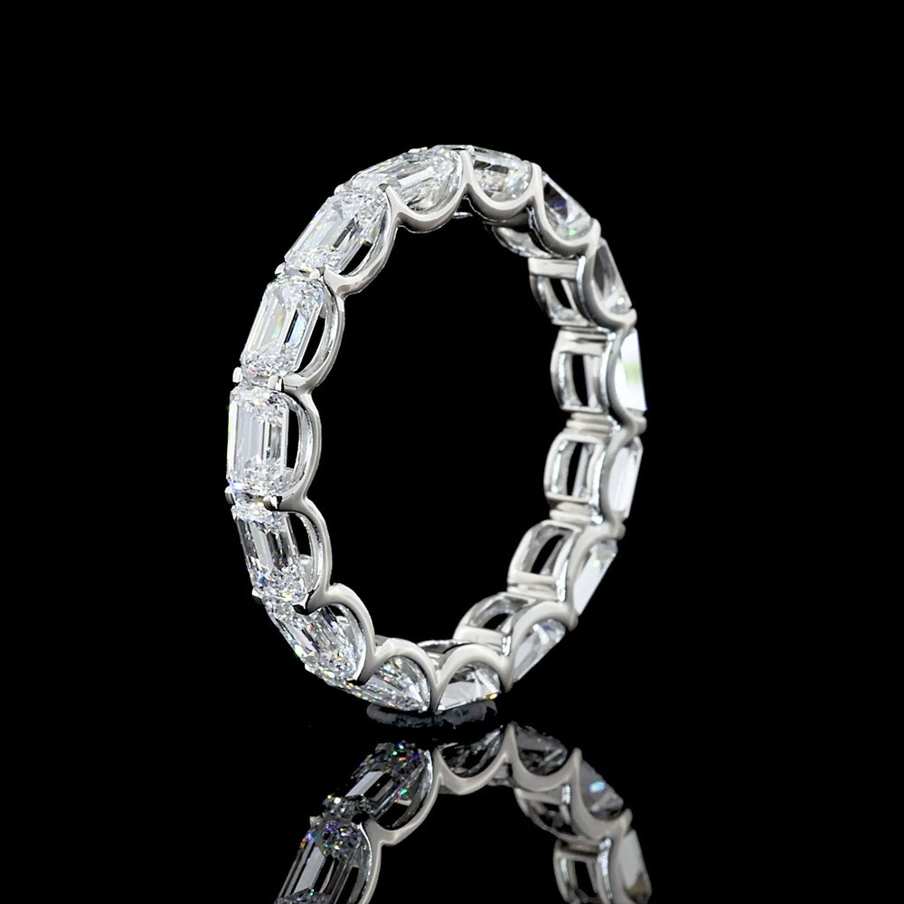 Platinum East-West Eternity Band with Emerald Cut Lab Diamonds - 2.99 Carat Total Weight, E-F Color, VS Clarity - Covaloro Fine Jewelry