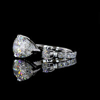 Platinum East-West Pear Shape Lab Diamond Ring - 3.05 Carat Center F VS1 with 0.92 Carat Accent Diamonds - Total 3.97 Carats - Covaloro Fine Jewelry
