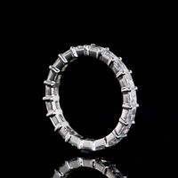 Platinum East-West Radiant Cut Lab Diamond Eternity Band - 1.76 Carat Total Weight, E-F Color VS1 Clarity, 19 Stones - Covaloro Fine Jewelry