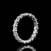 Platinum East-West Radiant Cut Lab Diamond Eternity Band - 1.76 Carat Total Weight, E-F Color VS1 Clarity, 19 Stones - Covaloro Fine Jewelry