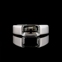 Platinum East-West Solitaire Ring with Emerald Cut Lab Diamond - 2.03 Carat D VS1 - Covaloro Fine Jewelry