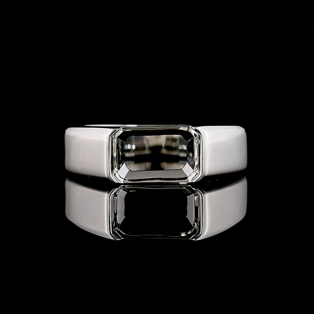 Platinum East-West Solitaire Ring with Emerald Cut Lab Diamond - 2.03 Carat D VS1 - Covaloro Fine Jewelry