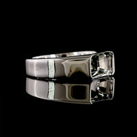 Platinum East-West Solitaire Ring with Emerald Cut Lab Diamond - 2.03 Carat D VS1 - Covaloro Fine Jewelry