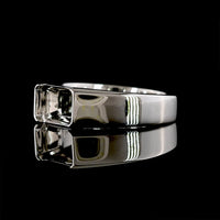 Platinum East-West Solitaire Ring with Emerald Cut Lab Diamond - 2.03 Carat D VS1 - Covaloro Fine Jewelry