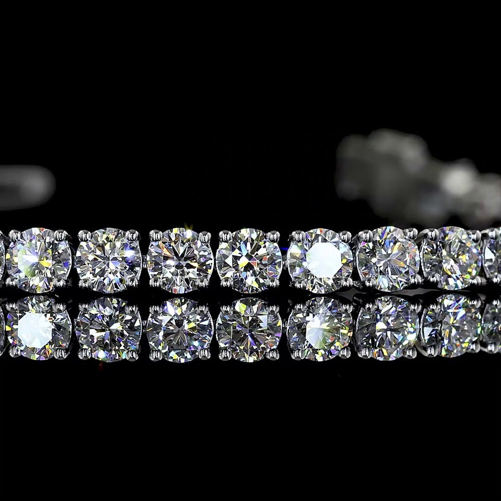 Platinum East-West Tennis Bracelet with 4.79 Carat Lab Grown Brilliant and Marquise Cut Diamonds - E-F VS1 Clarity - Covaloro Fine Jewelry