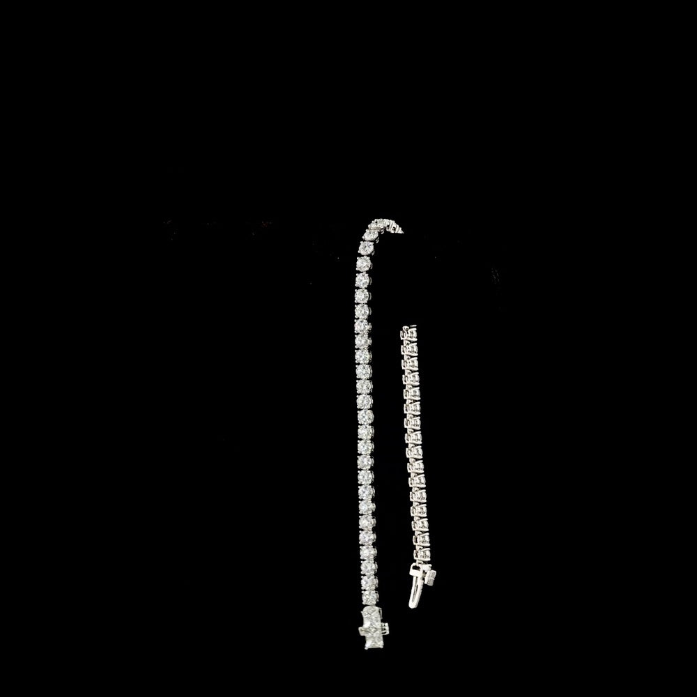 Platinum East-West Tennis Bracelet with 4.79 Carat Lab Grown Brilliant and Marquise Cut Diamonds - E-F VS1 Clarity - Covaloro Fine Jewelry
