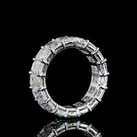 Platinum Emerald Cut Lab Diamond Eternity Band - 17 Stones, 8.51 Carat Total Weight, E-F Color, VS1 Clarity - Covaloro Fine Jewelry
