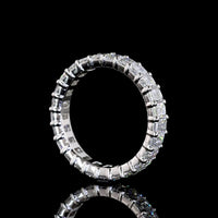 Platinum Emerald Cut Lab Diamond Eternity Band - 2.89 Carat Total Weight, 25 Stones, F Color VS1 Clarity - Covaloro Fine Jewelry
