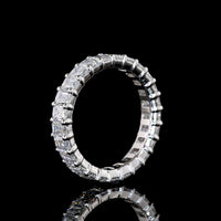 Platinum Emerald Cut Lab Diamond Eternity Band - 2.89 Carat Total Weight, 25 Stones, F Color VS1 Clarity - Covaloro Fine Jewelry