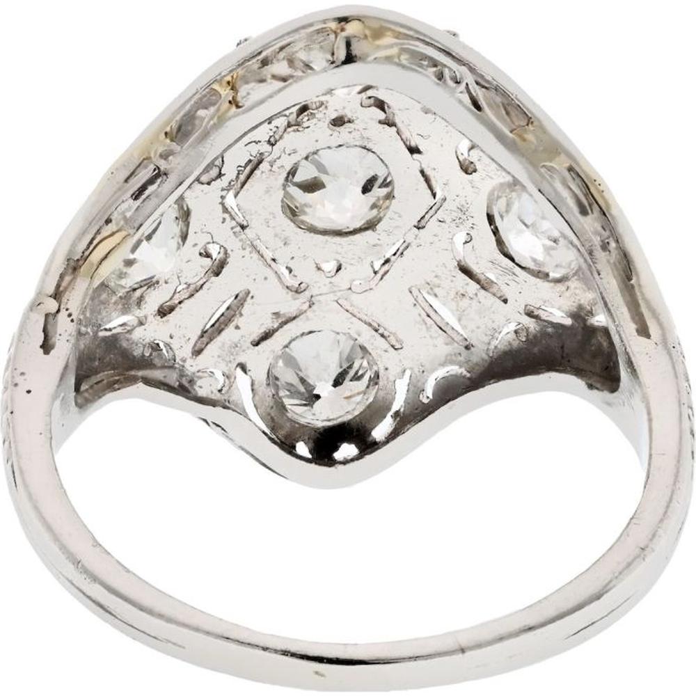 Platinum Estate Art Deco Diamond Ring - 2.5 Carats Total Diamond Weight