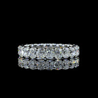 Platinum Eternity Band Ring with U-Prong Set Cushion Brilliant Lab Diamonds - 3.86 Carat Total Weight (22 Stones, E-F Color VS Clarity) - Covaloro Fine Jewelry
