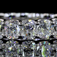 Platinum Eternity Band Ring with U-Prong Set Cushion Brilliant Lab Diamonds - 3.86 Carat Total Weight (22 Stones, E-F Color VS Clarity) - Covaloro Fine Jewelry