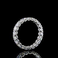 Platinum Eternity Band Ring with U-Prong Set Cushion Brilliant Lab Diamonds - 3.86 Carat Total Weight (22 Stones, E-F Color VS Clarity) - Covaloro Fine Jewelry