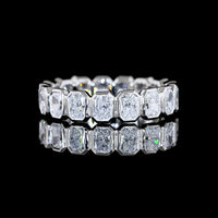 Platinum Eternity Band with 1.94 Carats of Bezel Set Radiant Cut Lab Diamonds - Covaloro Fine Jewelry