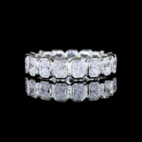 Platinum Eternity Band with 1.94 Carats of Bezel Set Radiant Cut Lab Diamonds - Covaloro Fine Jewelry