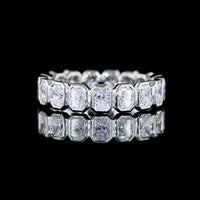 Platinum Eternity Band with 1.94 Carats of Bezel Set Radiant Cut Lab Diamonds - Covaloro Fine Jewelry