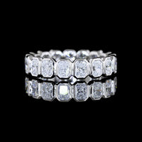 Platinum Eternity Band with 1.94 Carats of Bezel Set Radiant Cut Lab Diamonds - Covaloro Fine Jewelry