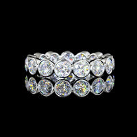 Platinum Eternity Band with 15 Bezel-Set Round Lab Grown Diamonds - 2.99 Carats Total Diamond Weight - Covaloro Fine Jewelry
