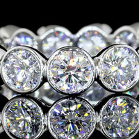 Platinum Eternity Band with 15 Bezel-Set Round Lab Grown Diamonds - 2.99 Carats Total Diamond Weight - Covaloro Fine Jewelry