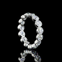 Platinum Eternity Band with 15 Bezel-Set Round Lab Grown Diamonds - 2.99 Carats Total Diamond Weight - Covaloro Fine Jewelry