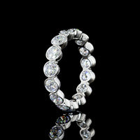Platinum Eternity Band with 15 Bezel-Set Round Lab Grown Diamonds - 2.99 Carats Total Diamond Weight - Covaloro Fine Jewelry