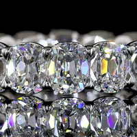 Platinum Eternity Band with 18 Antique Cushion Cut Lab Grown Diamonds - 4.08 Carats Total Weight, E-F Color, VS Clarity - Covaloro Fine Jewelry