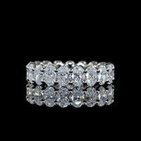 Platinum Eternity Band with 19 North-South Set Oval Cut Lab Diamonds - 2.72 Carat Total Weight, E-F Color VS1 Clarity - Covaloro Fine Jewelry