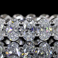 Platinum Eternity Band with 19 North-South Set Oval Cut Lab Diamonds - 2.72 Carat Total Weight, E-F Color VS1 Clarity - Covaloro Fine Jewelry