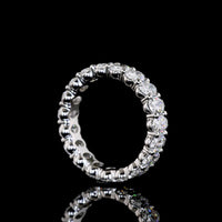 Platinum Eternity Band with 19 North-South Set Oval Cut Lab Diamonds - 2.72 Carat Total Weight, E-F Color VS1 Clarity - Covaloro Fine Jewelry