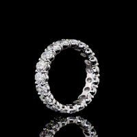 Platinum Eternity Band with 19 North-South Set Oval Cut Lab Diamonds - 2.72 Carat Total Weight, E-F Color VS1 Clarity - Covaloro Fine Jewelry