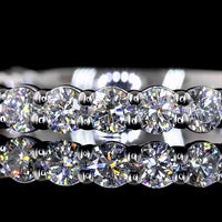 Platinum Eternity Band with 19 Prong-Set Round Lab Grown Diamonds - 0.75 Carat Total Weight, E-F Color VS Clarity - Covaloro Fine Jewelry