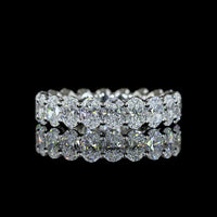 Platinum Eternity Band with 20 Oval Cut Lab Diamonds - E-F VS Clarity - 3.05 Carat Total Weight - Covaloro Fine Jewelry