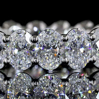 Platinum Eternity Band with 20 Oval Cut Lab Diamonds - E-F VS Clarity - 3.05 Carat Total Weight - Covaloro Fine Jewelry