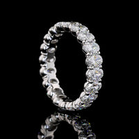 Platinum Eternity Band with 20 Oval Cut Lab Diamonds - E-F VS Clarity - 3.05 Carat Total Weight - Covaloro Fine Jewelry