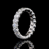 Platinum Eternity Band with 20 Oval Cut Lab Diamonds - E-F VS Clarity - 3.05 Carat Total Weight - Covaloro Fine Jewelry