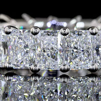 Platinum Eternity Band with 20 Prong-Set Radiant Cut Lab Diamonds - 4.06 Carat Total Weight, E-F Color VS Clarity - Covaloro Fine Jewelry