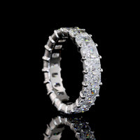 Platinum Eternity Band with 20 Prong-Set Radiant Cut Lab Diamonds - 4.06 Carat Total Weight, E-F Color VS Clarity - Covaloro Fine Jewelry