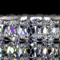 Platinum Eternity Band with 22 Antique Cushion Cut Lab Grown Diamonds - E-F VS1 - 3.23 Carat Total Diamond Weight - Covaloro Fine Jewelry