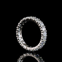Platinum Eternity Band with 22 Antique Cushion Cut Lab Grown Diamonds - E-F VS1 - 3.23 Carat Total Diamond Weight - Covaloro Fine Jewelry