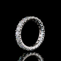 Platinum Eternity Band with 22 Antique Cushion Cut Lab Grown Diamonds - E-F VS1 - 3.23 Carat Total Diamond Weight - Covaloro Fine Jewelry