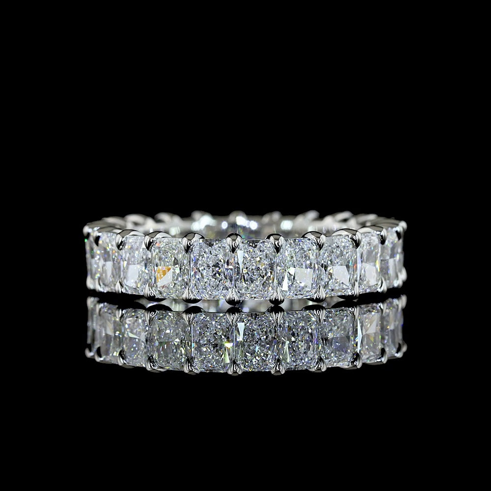 Platinum Eternity Band with 23 Radiant Cut Lab Diamonds - 3.16 Carat Total Weight, E-F Color VS Clarity - Covaloro Fine Jewelry