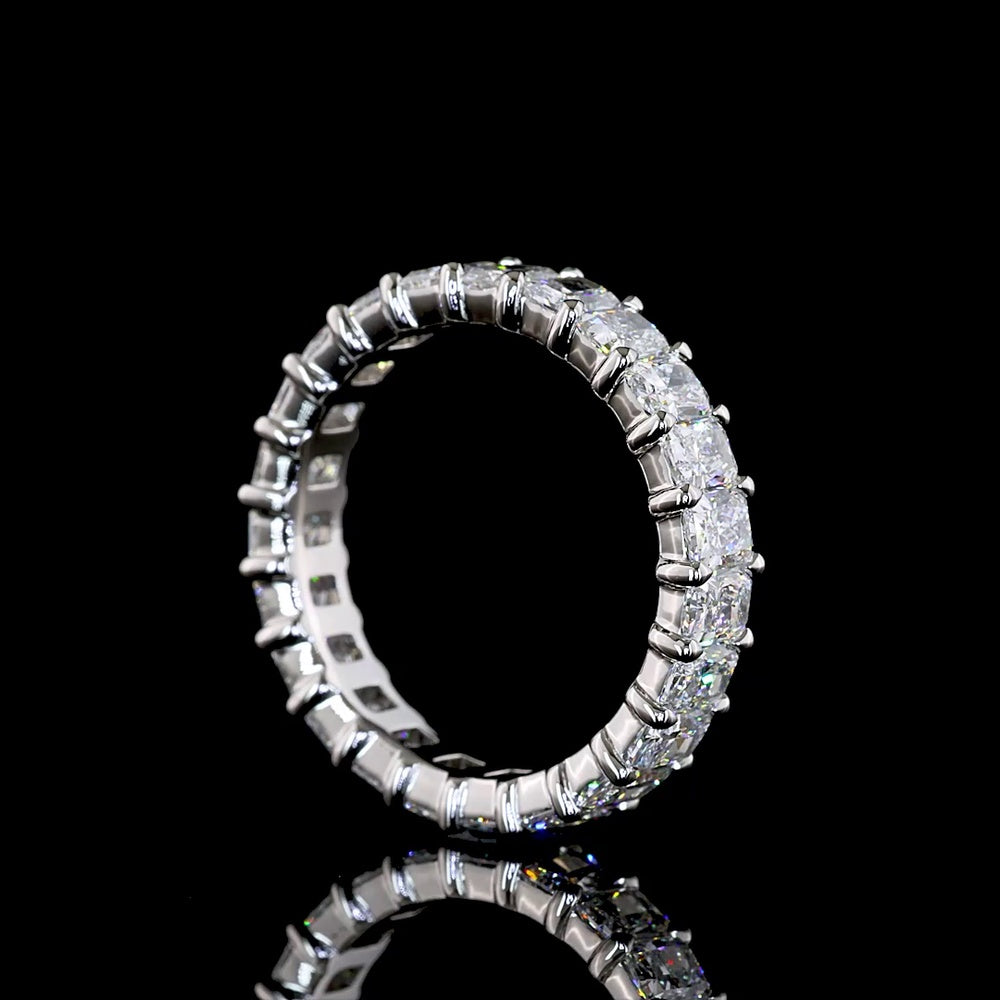 Platinum Eternity Band with 23 Radiant Cut Lab Diamonds - 3.16 Carat Total Weight, E-F Color VS Clarity - Covaloro Fine Jewelry
