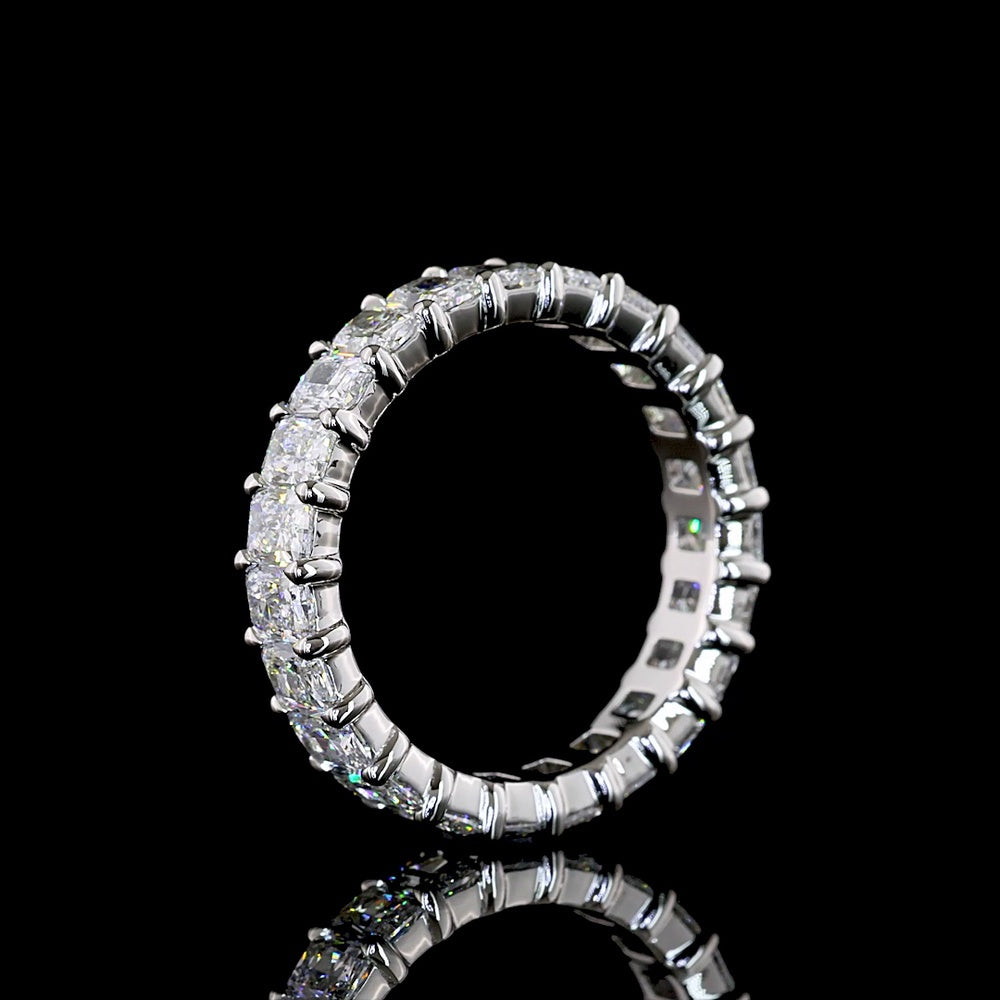 Platinum Eternity Band with 23 Radiant Cut Lab Diamonds - 3.16 Carat Total Weight, E-F Color VS Clarity - Covaloro Fine Jewelry