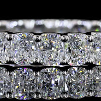 Platinum Eternity Band with 24 U-Prong Set Cushion Brilliant Cut Lab Diamonds - 2.91 Carat Total Diamond Weight E-F VS - Covaloro Fine Jewelry