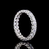 Platinum Eternity Band with 24 U-Prong Set Cushion Brilliant Cut Lab Diamonds - 2.91 Carat Total Diamond Weight E-F VS - Covaloro Fine Jewelry