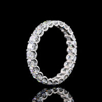 Platinum Eternity Band with 24 U-Prong Set Cushion Brilliant Cut Lab Diamonds - 2.91 Carat Total Diamond Weight E-F VS - Covaloro Fine Jewelry