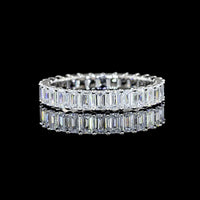 Platinum Eternity Band with 29 Emerald Cut Lab Diamonds - 2.16 Total Carat Weight, D VS1 Clarity - Covaloro Fine Jewelry