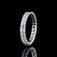Platinum Eternity Band with 29 Emerald Cut Lab Diamonds - 2.16 Total Carat Weight, D VS1 Clarity - Covaloro Fine Jewelry