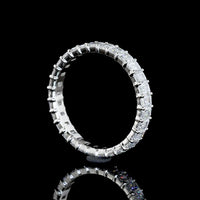 Platinum Eternity Band with 29 Emerald Cut Lab Diamonds - 2.16 Total Carat Weight, D VS1 Clarity - Covaloro Fine Jewelry